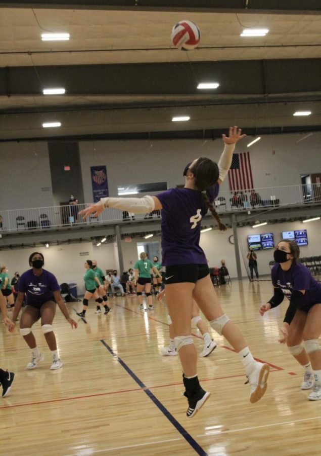 Students participate in Friday night volleyball league