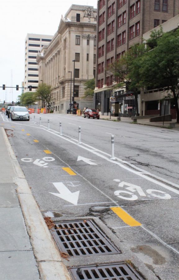 Harney Street bike lane protects cyclists