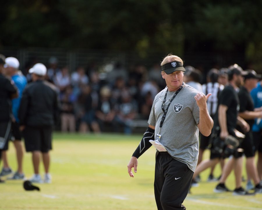 Gruden was a NFL head coach for 15 years. During this time, he coached both the Raiders and Buccaneers. 