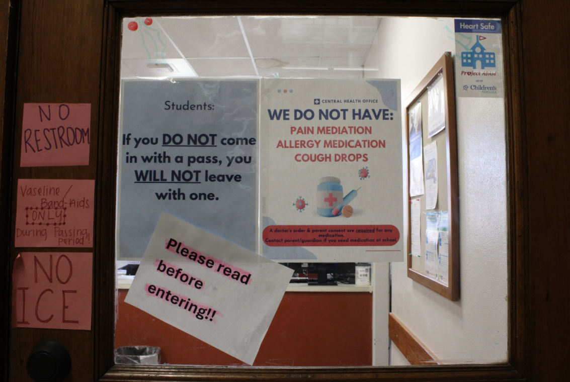 signs regarding illness outside of the nurses office rm 133 