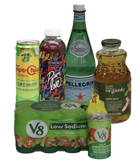Sparkling water is a good alternative for sodas, keeping the same carbonation but without added sugars. There are plain and flavored options, the flavorings being fruits and herbs.  

Fruit juice is a beneficial source of vitamins, minerals and numerous other nutrients. These juices that have no added sugars can support heart health and reduce fatigue.   

Vegetable juices can have similar benefits to fruit juice but with an umami taste instead of fruity sweetness.  

Kombucha is fermented black tea with a vinegary, tart flavor. It is rich in probiotics and antioxidants that aid the gut health and microbiome. 