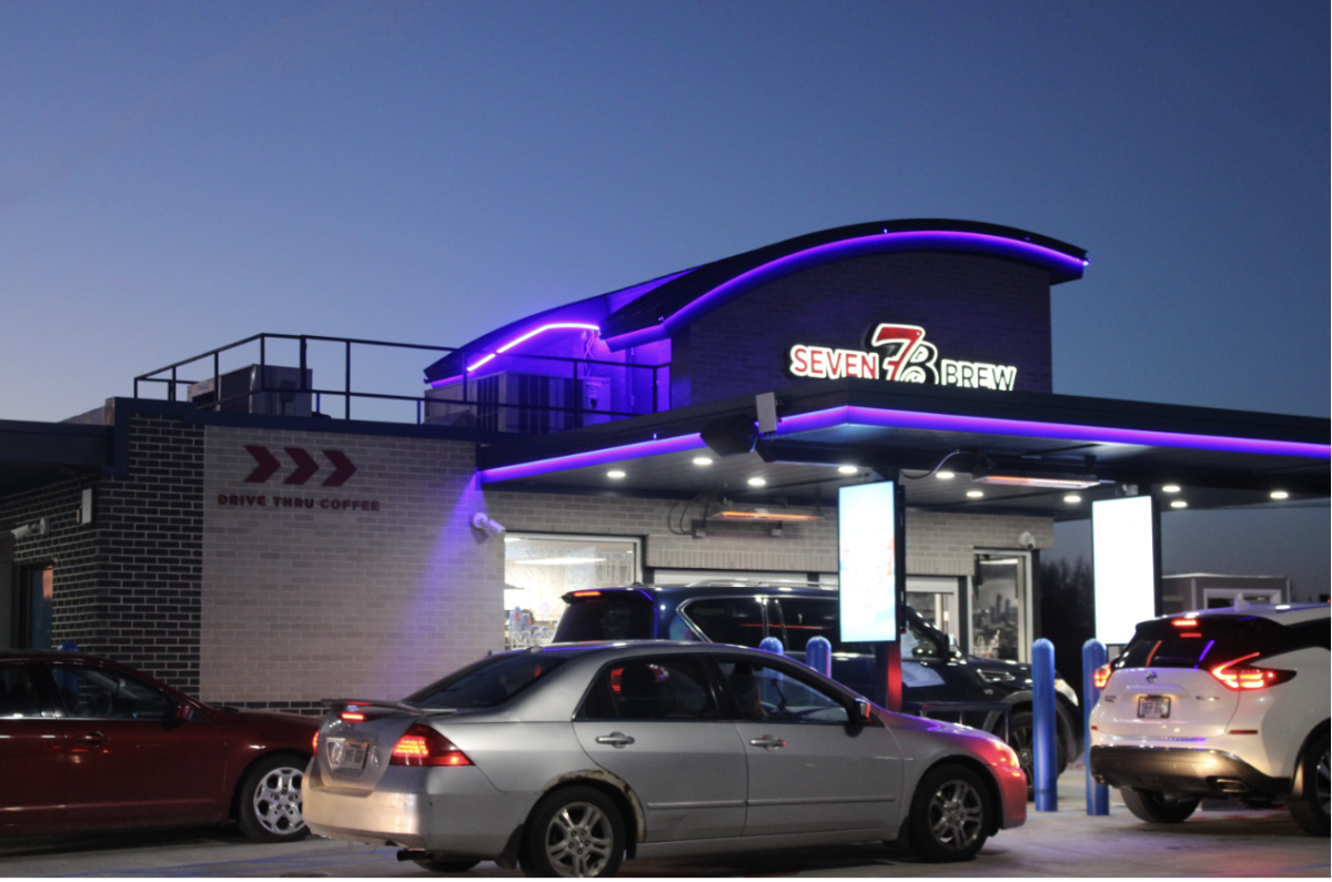 7 Brew located on 186th and West Maple road in Elkhorn busy with drive through lines. 