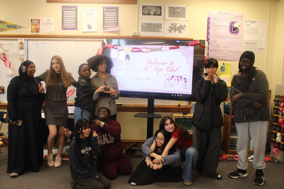 Kpop club poses for a photo during a meeting this winter 